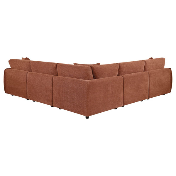 English Elm Logan Five Piece Chenille Modular Sectional for Open Concept Contemporary Living Rooms B062S02068