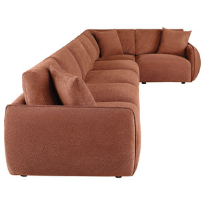 English Elm Logan Six Piece Chenille Modular Sectional for Spacious Living Room Comfort B062S02069
