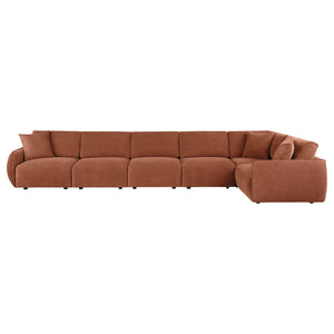 English Elm Logan Six Piece Chenille Modular Sectional for Spacious Living Room Comfort B062S02069