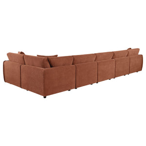 English Elm Logan Six Piece Chenille Modular Sectional for Spacious Living Room Comfort B062S02069
