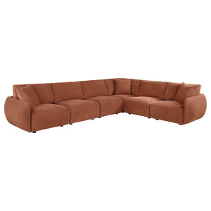 English Elm Logan Six Piece Chenille Modular Sectional for Spacious Living Room Comfort B062S02069