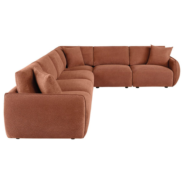 English Elm Logan Six Piece Chenille Modular Sectional for Spacious Living Room Comfort B062S02069