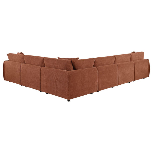 English Elm Logan Six Piece Chenille Modular Sectional for Spacious Living Room Comfort B062S02069