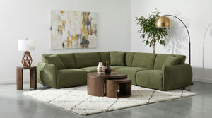 English Elm Logan Five Piece Modular Sectional Chenille Sofa for Contemporary Living Rooms B062S02070