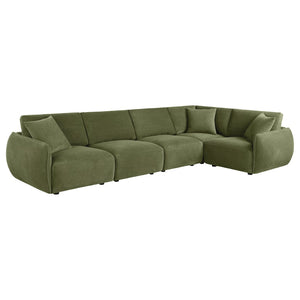 English Elm Logan Five Piece Modular Sectional Chenille Sofa for Contemporary Living Rooms B062S02070