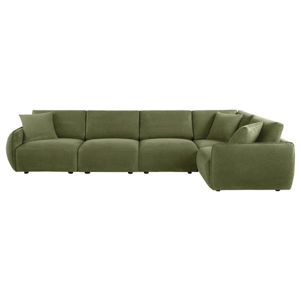 English Elm Logan Five Piece Modular Sectional Chenille Sofa for Contemporary Living Rooms B062S02070