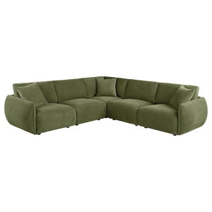 English Elm Logan Five Piece Modular Sectional Chenille Sofa for Contemporary Living Rooms B062S02070