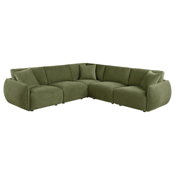 English Elm Logan Five Piece Modular Sectional Chenille Sofa for Contemporary Living Rooms B062S02070