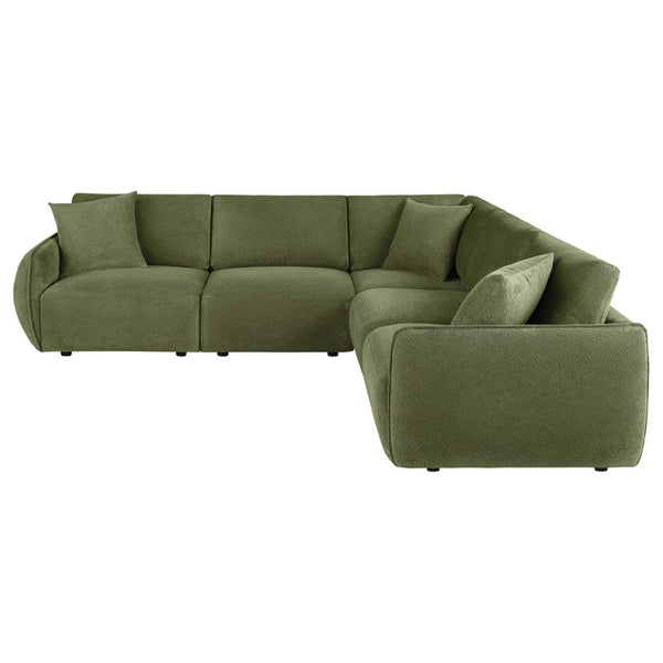 English Elm Logan Five Piece Modular Sectional Chenille Sofa for Contemporary Living Rooms B062S02070