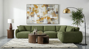 English Elm Logan Chenille Six Piece Modular Sectional Sofa with Plush Foam Seats for Living Rooms B062S02071