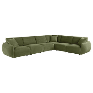 English Elm Logan Chenille Six Piece Modular Sectional Sofa with Plush Foam Seats for Living Rooms B062S02071