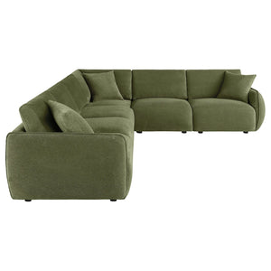 English Elm Logan Chenille Six Piece Modular Sectional Sofa with Plush Foam Seats for Living Rooms B062S02071