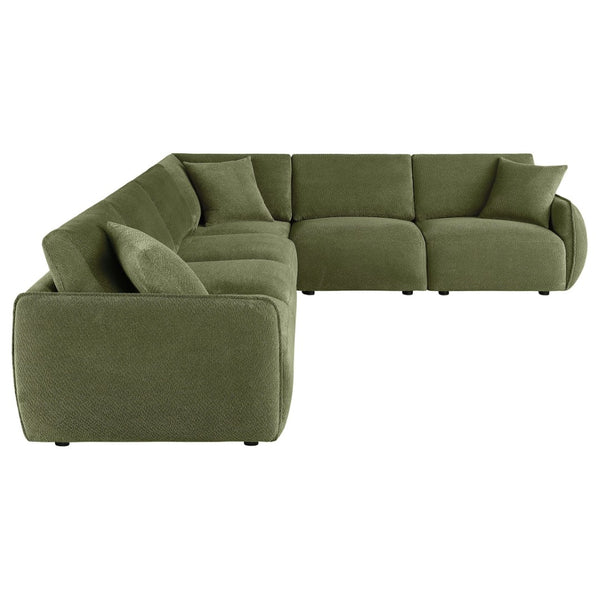 English Elm Logan Chenille Six Piece Modular Sectional Sofa with Plush Foam Seats for Living Rooms B062S02071