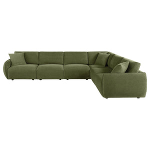 English Elm Logan Chenille Six Piece Modular Sectional Sofa with Plush Foam Seats for Living Rooms B062S02071