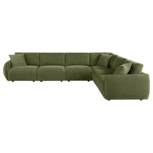 English Elm Logan Chenille Six Piece Modular Sectional Sofa with Plush Foam Seats for Living Rooms B062S02071