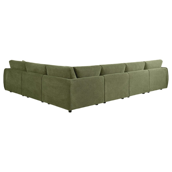 English Elm Logan Chenille Six Piece Modular Sectional Sofa with Plush Foam Seats for Living Rooms B062S02071