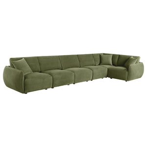 English Elm Logan Chenille Six Piece Modular Sectional Sofa with Plush Foam Seats for Living Rooms B062S02071