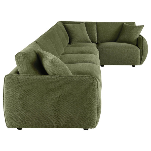 English Elm Logan Chenille Six Piece Modular Sectional Sofa with Plush Foam Seats for Living Rooms B062S02071