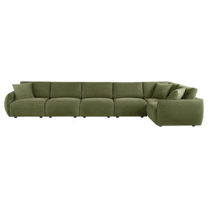 English Elm Logan Chenille Six Piece Modular Sectional Sofa with Plush Foam Seats for Living Rooms B062S02071