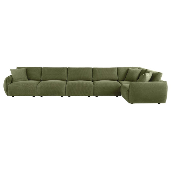 English Elm Logan Chenille Six Piece Modular Sectional Sofa with Plush Foam Seats for Living Rooms B062S02071