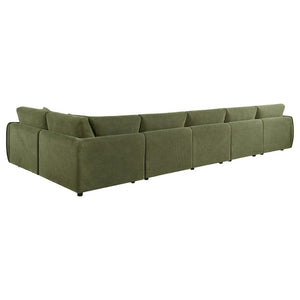 English Elm Logan Chenille Six Piece Modular Sectional Sofa with Plush Foam Seats for Living Rooms B062S02071
