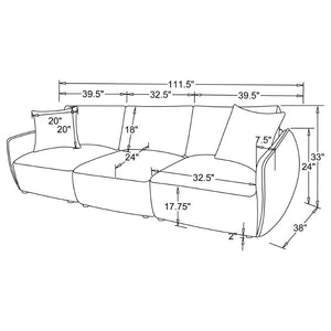 English Elm Logan Three Seat Modular Sofa in Chenille with Slim Track Arms for Modern Living B062S02072