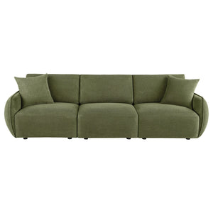 English Elm Logan Chenille Modular Sofa Three Seat Low Profile Contemporary Living Room B062S02073