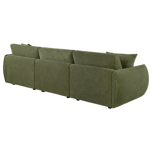 English Elm Logan Chenille Modular Sofa Three Seat Low Profile Contemporary Living Room B062S02073