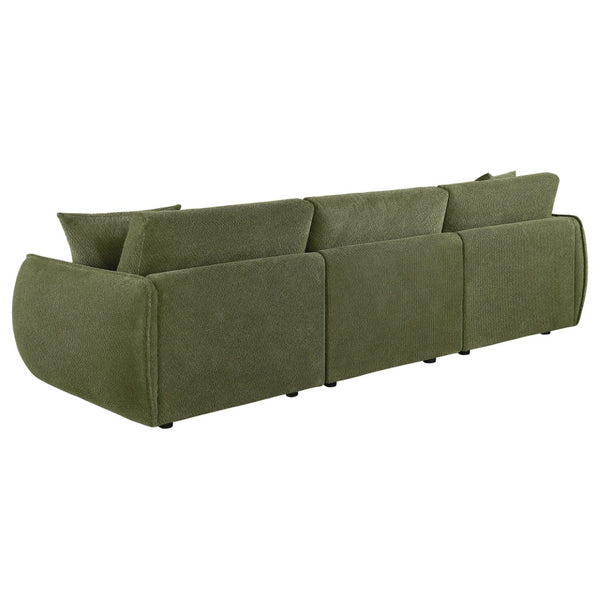 English Elm Logan Chenille Modular Sofa Three Seat Low Profile Contemporary Living Room B062S02073