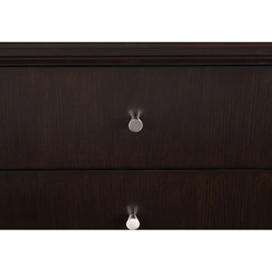English Elm Navarro Six Drawer Dresser with Beveled Mirror Rich Brown Finish Bedroom Storage B062S02076