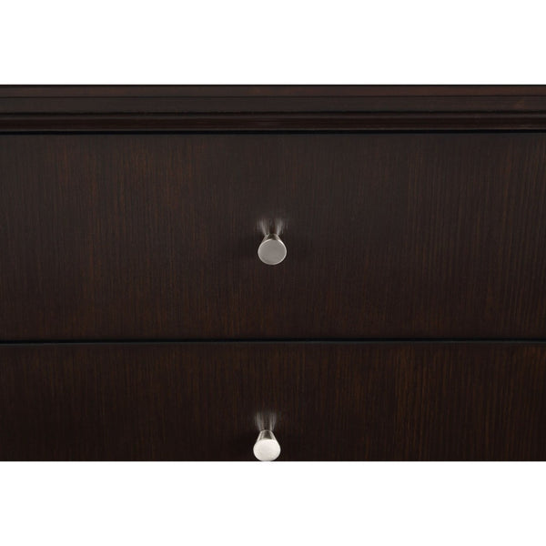 English Elm Navarro Six Drawer Dresser with Beveled Mirror Rich Brown Finish Bedroom Storage B062S02076