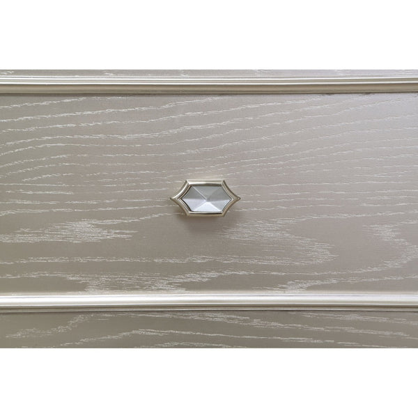 English Elm Colwood Nine Drawer Dresser with Beveled Mirror Silver Oak Glam Bedroom Storage B062S02077