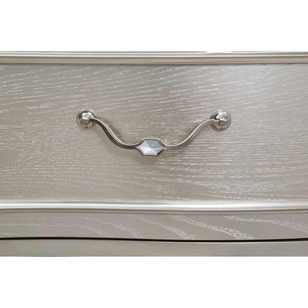 English Elm Colwood Nine Drawer Dresser with Beveled Mirror Silver Oak Glam Bedroom Storage B062S02077