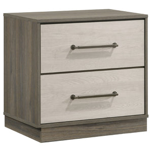 English Elm Edmondson Four Piece Eastern King Bedroom Set with Bookcase Headboard in Grey Oak B062S02081