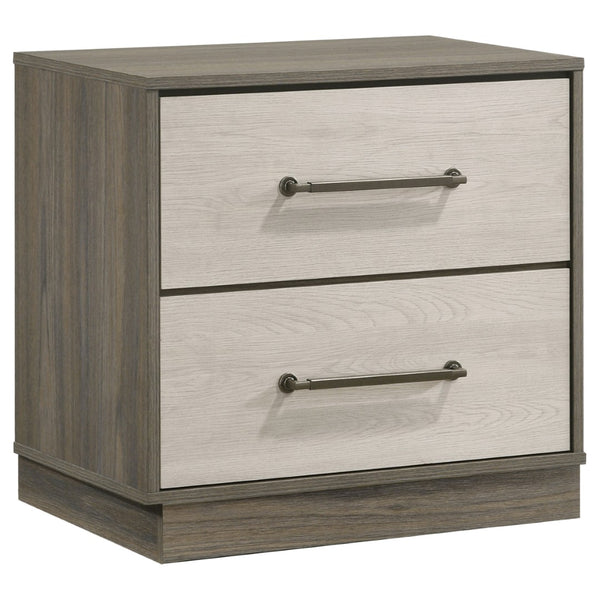 English Elm Edmondson Four Piece Eastern King Bedroom Set with Bookcase Headboard in Grey Oak B062S02081