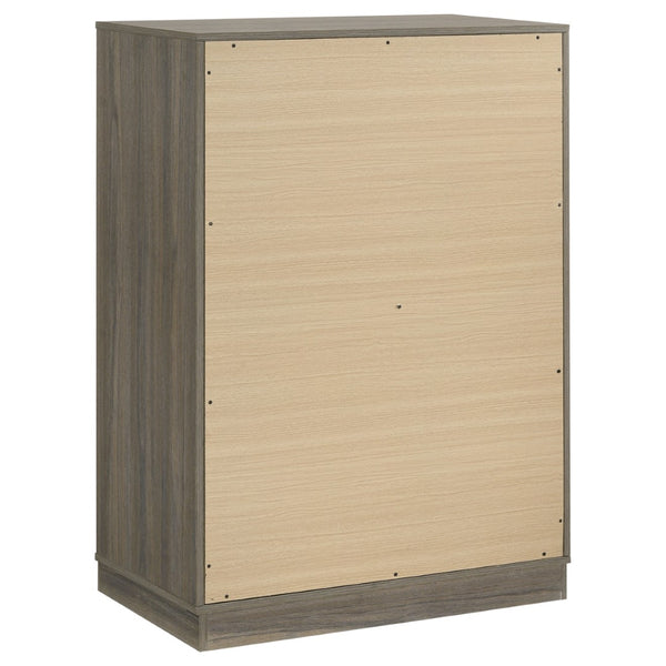 English Elm Edmondson Two-Tone Oak Platform Bedroom Set with Bookcase Headboard and Storage B062S02082