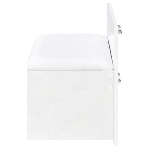 English Elm Kerr Gloss White Vanity Desk with LED Mirror Fluted Cabinet and Upholstered Stool B062S02084