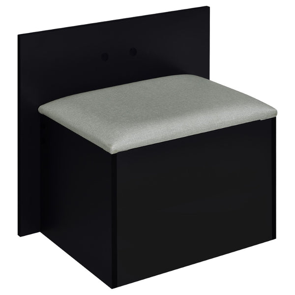 English Elm Kerr Glam Makeup Vanity Set with LED Mirror Tempered Glass Top and Upholstered Stool B062S02085