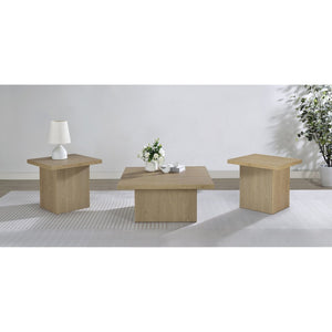 English Elm Eldridge Square Coffee Table Set with Matching End Tables for Modern Living Rooms Latte B062S02087
