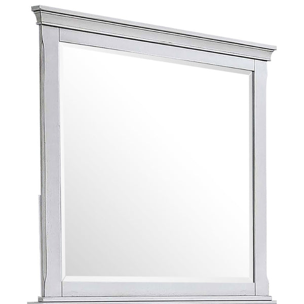 English Elm Lockeford Farmhouse Dresser with Mirror Soft Close Drawers Distressed White Finish B062S02091