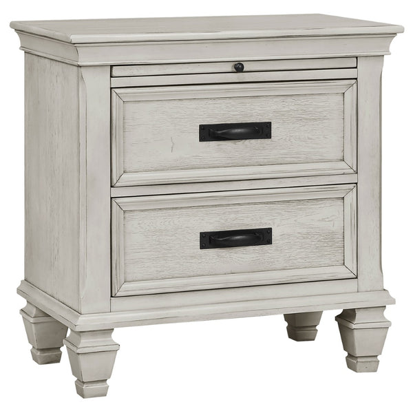 English Elm Lockeford Five Piece Queen Bedroom Set Rustic Farmhouse Distressed White Panel Bed Suite B062S02092