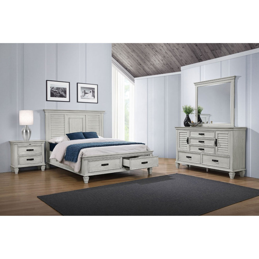 English Elm Lockeford Coastal Farmhouse Four Piece Bedroom Set with Wire Brushed Distressed Finish B062S02094