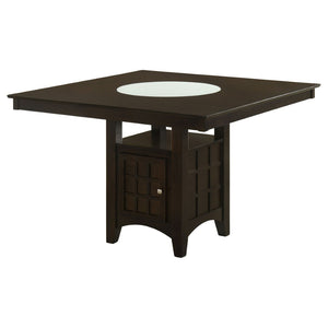 English Elm Gianna Counter Height Dining Set with Wine Rack Storage and Beige Upholstered Seats B062S02098