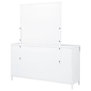 English Elm Robinson Eight Drawer Dresser with Mirror White Contemporary Bedroom Storage Set B062S02111