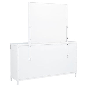 English Elm Robinson Eight Drawer Dresser with Mirror White Contemporary Bedroom Storage Set B062S02111