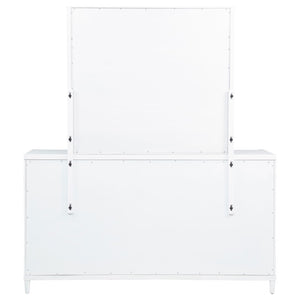 English Elm Robinson Eight Drawer Dresser with Mirror White Contemporary Bedroom Storage Set B062S02111