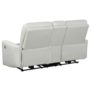 English Elm Amberly Power Reclining Sofa Set with Leatherette Tufted Upholstery for Living Rooms B062S02117
