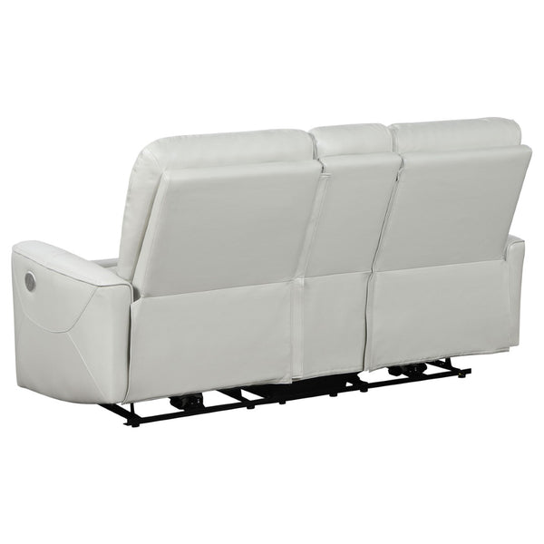English Elm Amberly Power Reclining Sofa Set with Leatherette Tufted Upholstery for Living Rooms B062S02117