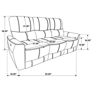English Elm Amberly Power Reclining Sofa Set with Leatherette Tufted Upholstery for Living Rooms B062S02117