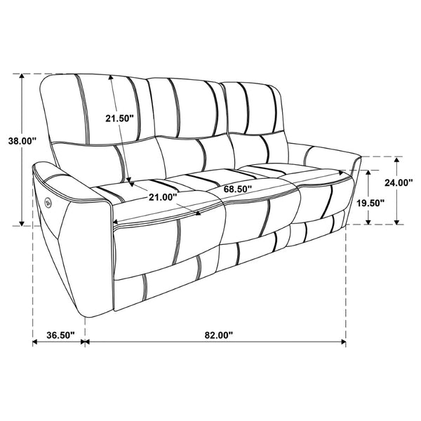 English Elm Amberly Power Reclining Sofa Set with Leatherette Tufted Upholstery for Living Rooms B062S02117